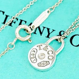 Tiffany & Co. Diamond 1837 Padlock Lock Pendant Necklace